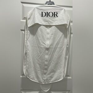 Dior Auth Large 23"x46" White 100% Recycled Cotton Garment Bag Zip Logo